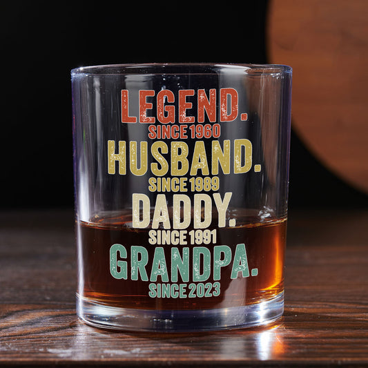 Legend Husband Dad Papa - Personalized Custom Whiskey Glass