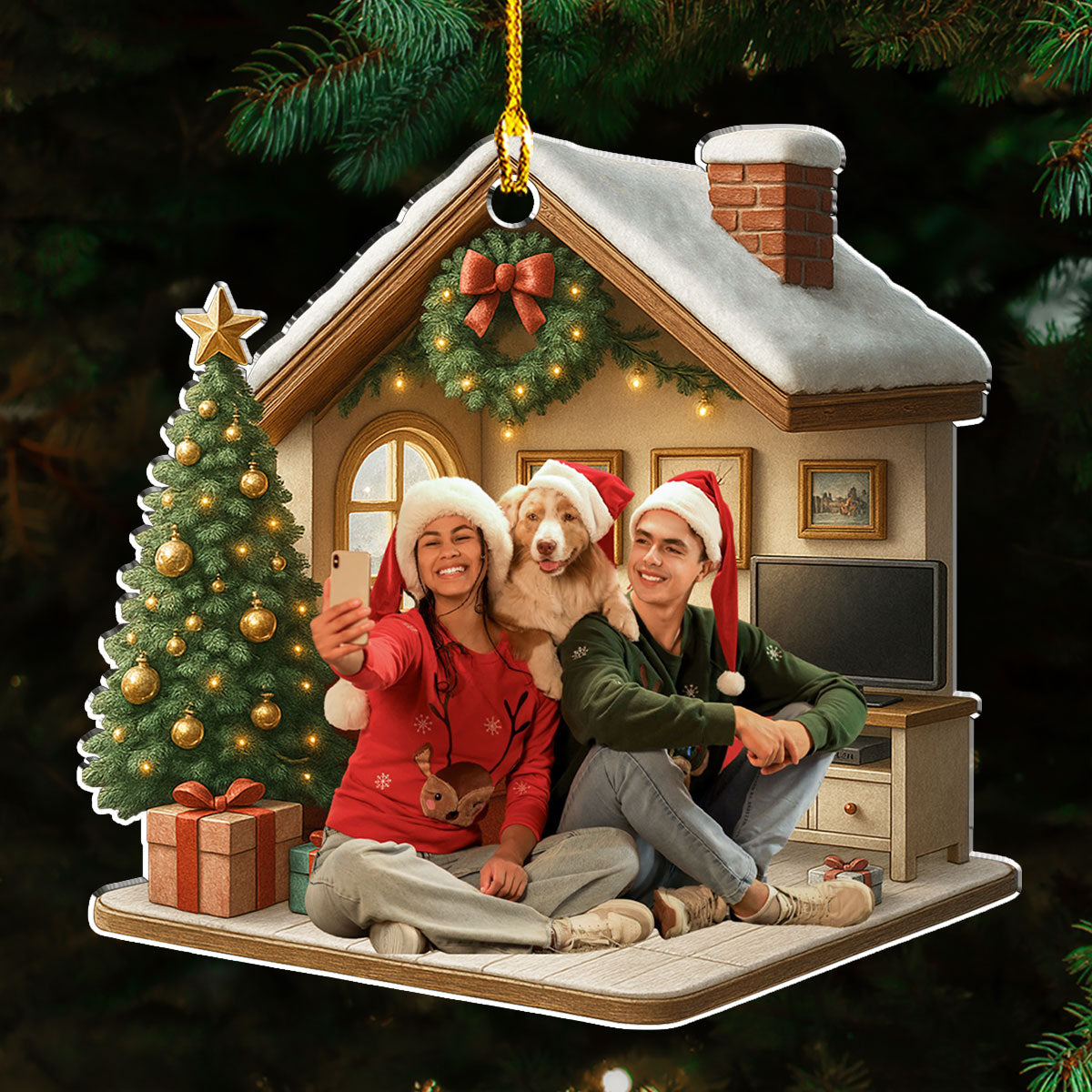 Under One Roof Photo - Personalized Custom 3D Effect Acrylic Ornament