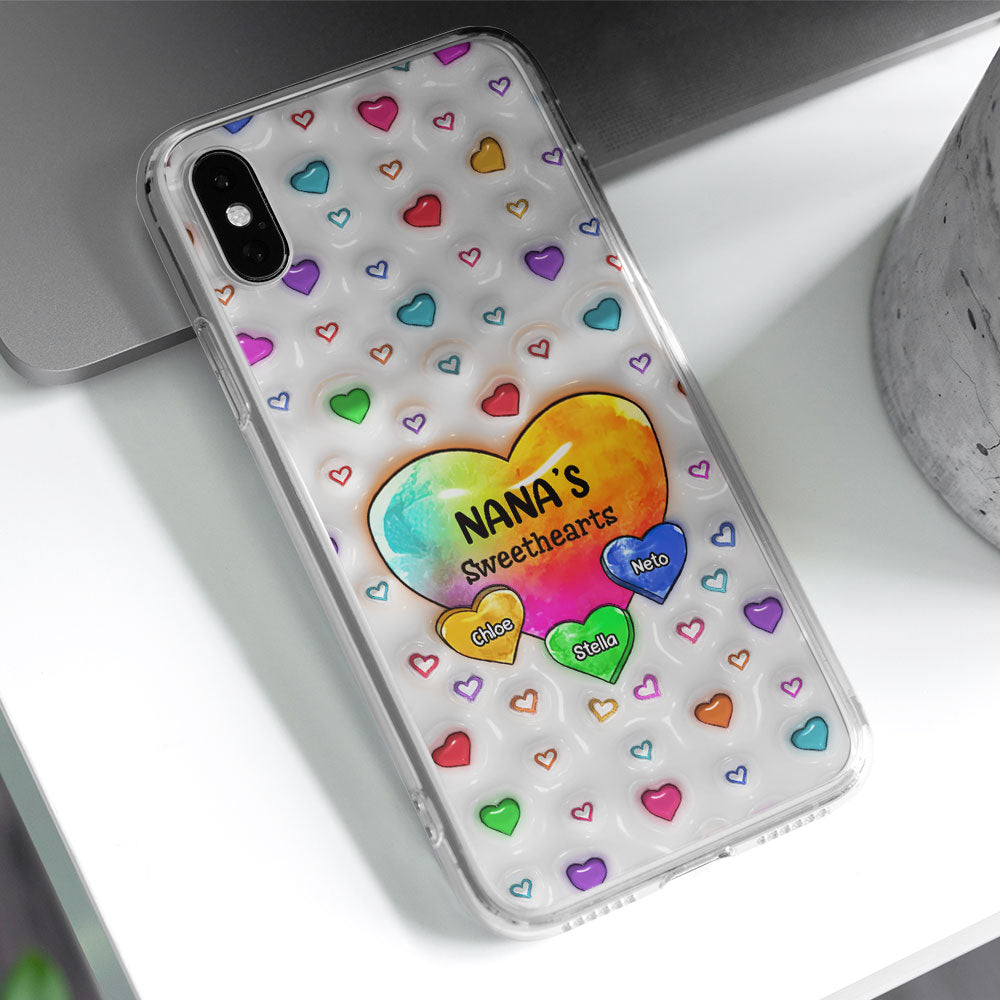 Colorful Sweethearts Grandma -  Personalized Custom 3D Inflated Effect Phone Case