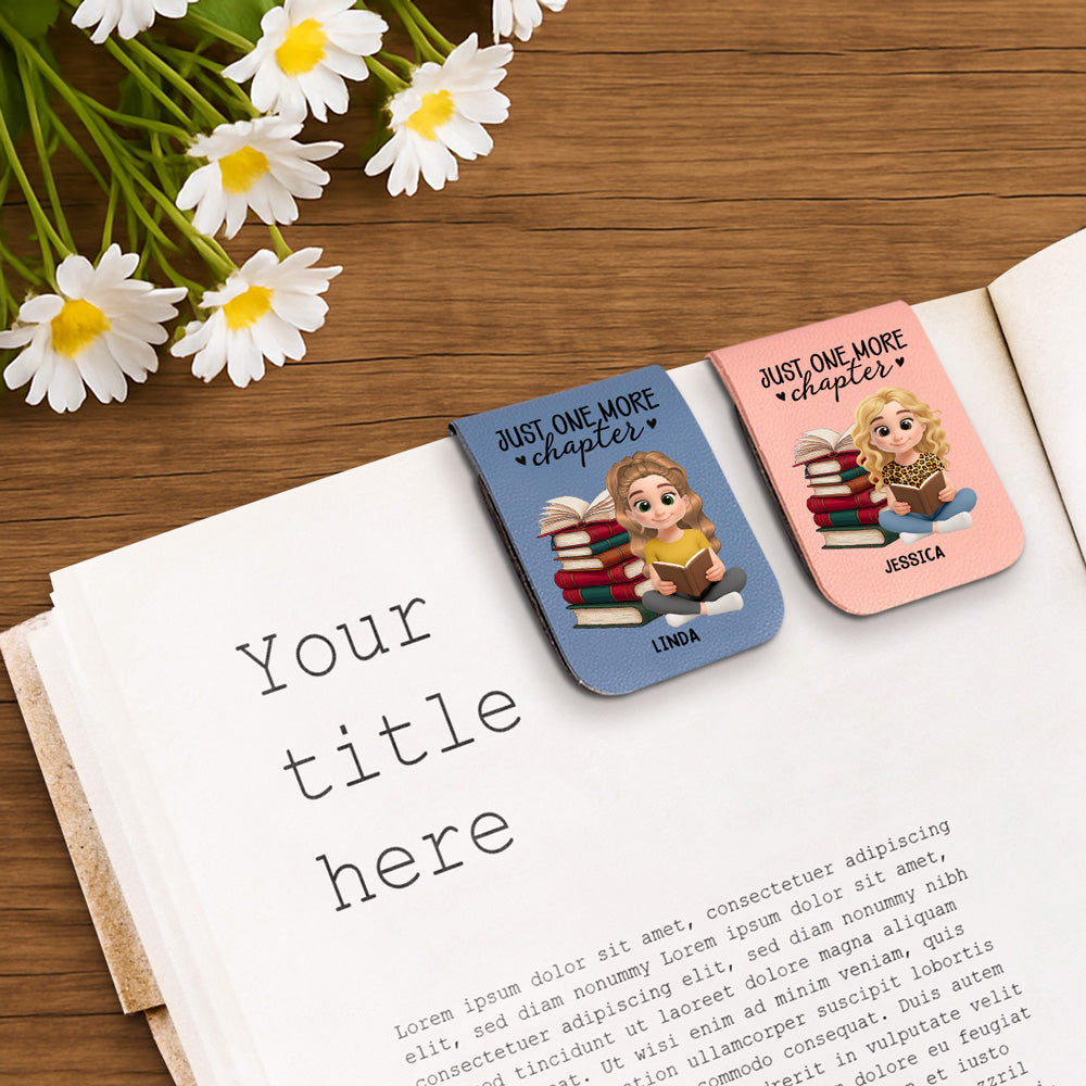 Just One More Chapter - Personalized Custom Leather Bookmark