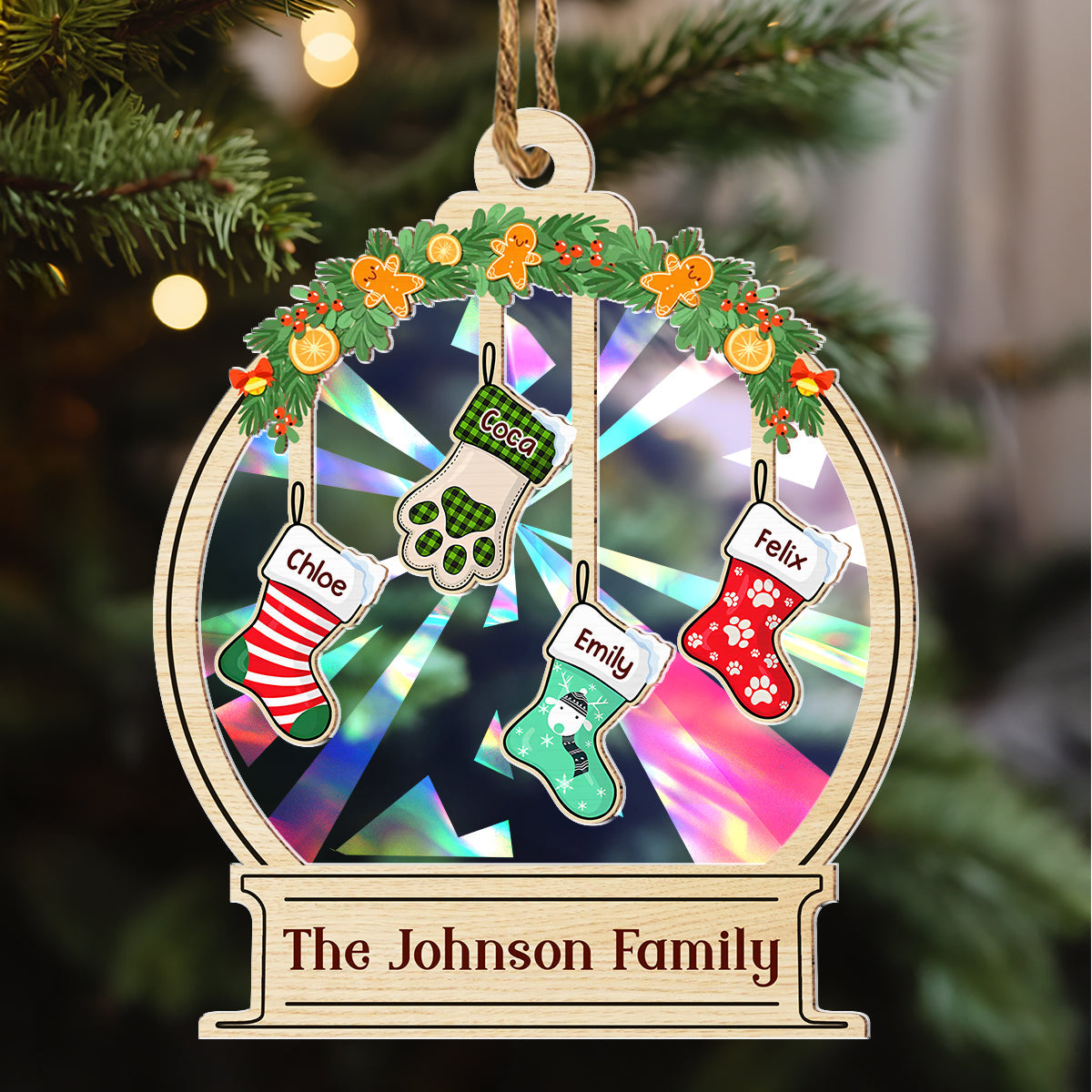 Our Family - Personalized Custom Rainbow Ornament