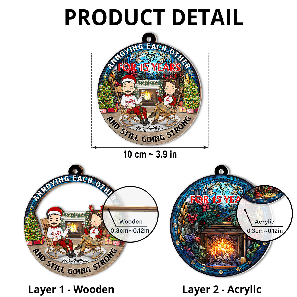 Annoying Each Other For Years And Still Going Strong - Personalized Custom Suncatcher Ornament