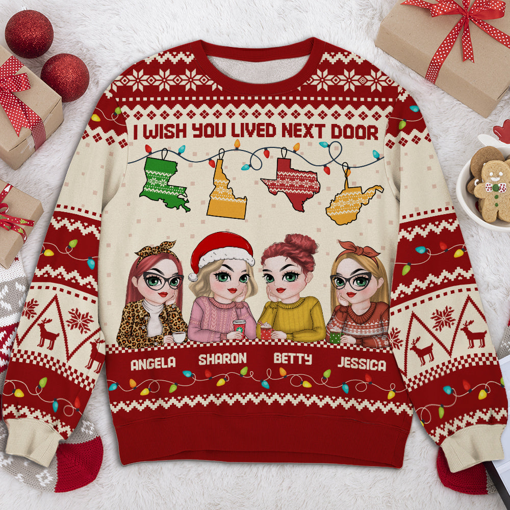 I Wish We Lived Closer - Personalized Custom All-Over-Print Sweatshirt