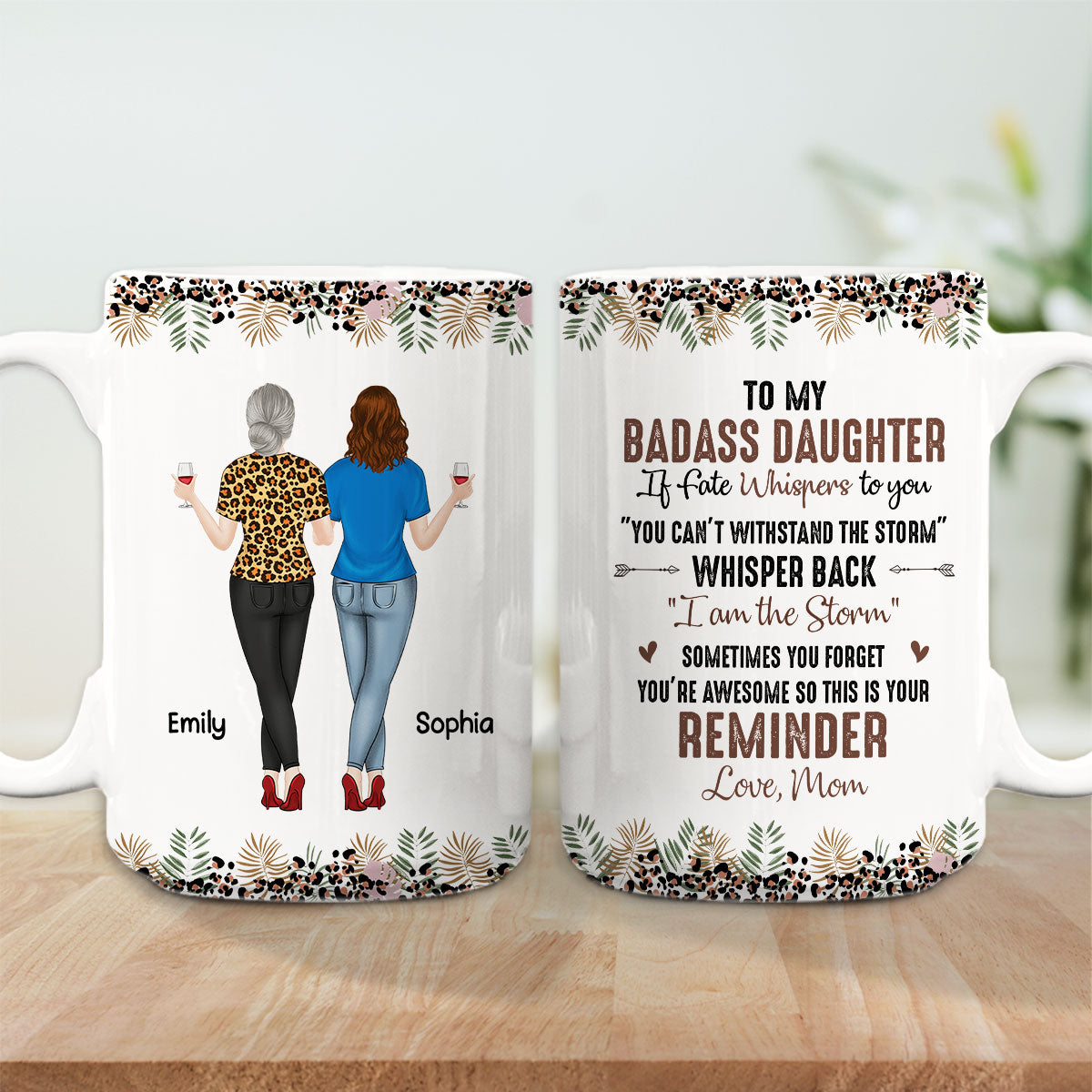 To My Badass Daughter - Personalized Custom Coffee Mug