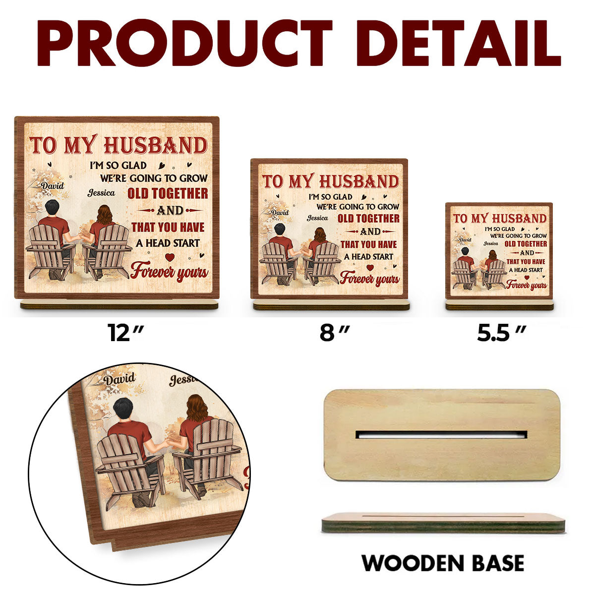 A Lifetime With You - Personalized Custom 2-Layer Wood Plaque With Flat Base