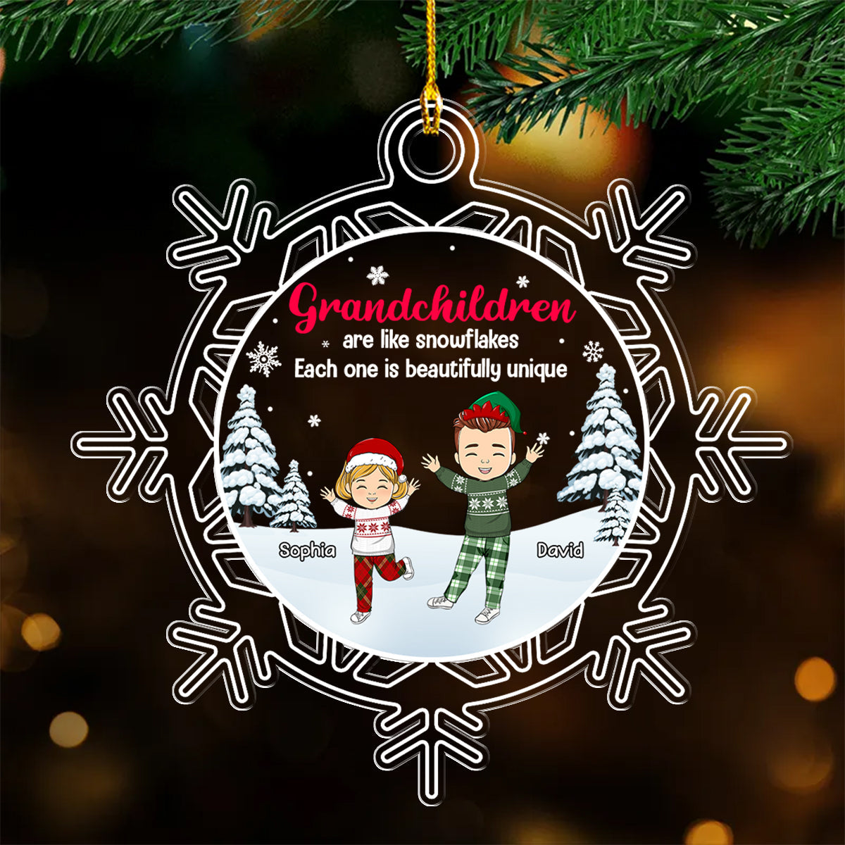 Grandchildren Are Like Snowflakes - Personalized Custom Acrylic Ornament