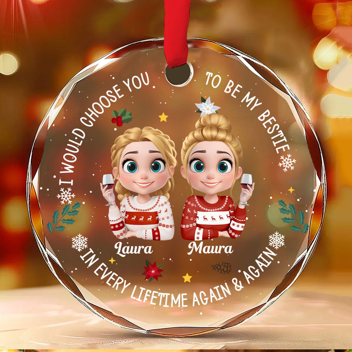 Soulmate In Disguise - Personalized Custom Glass Ornament