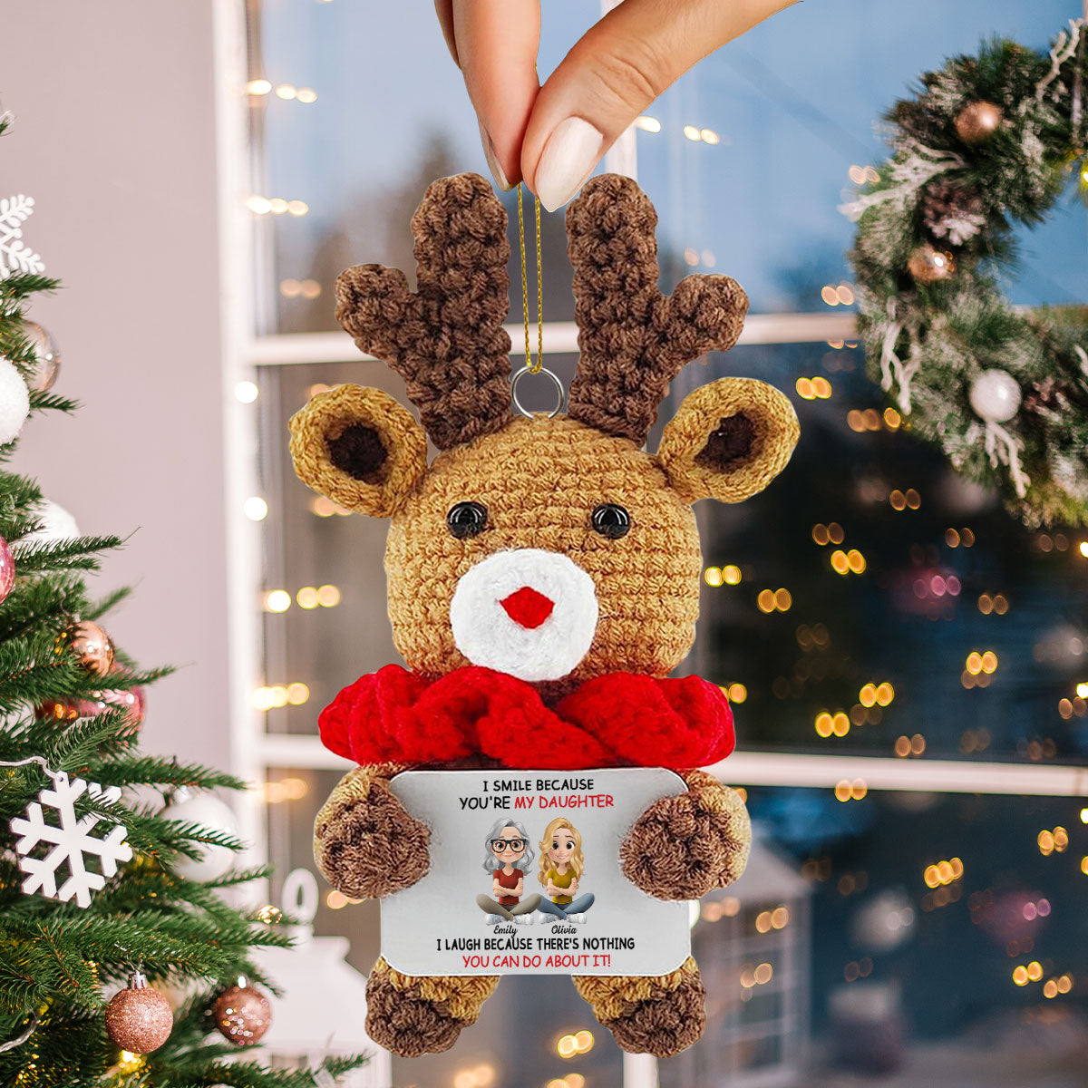 My Daughter - Personalized Custom Deer Crocheted Ornament