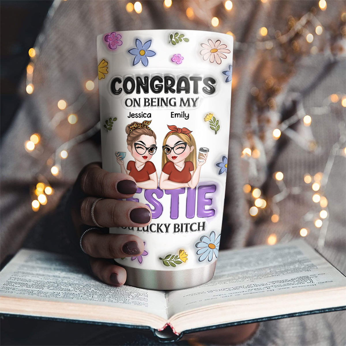 Congrats On Being My Bestie - Personalized Custom 3D Inflated Effect Tumbler
