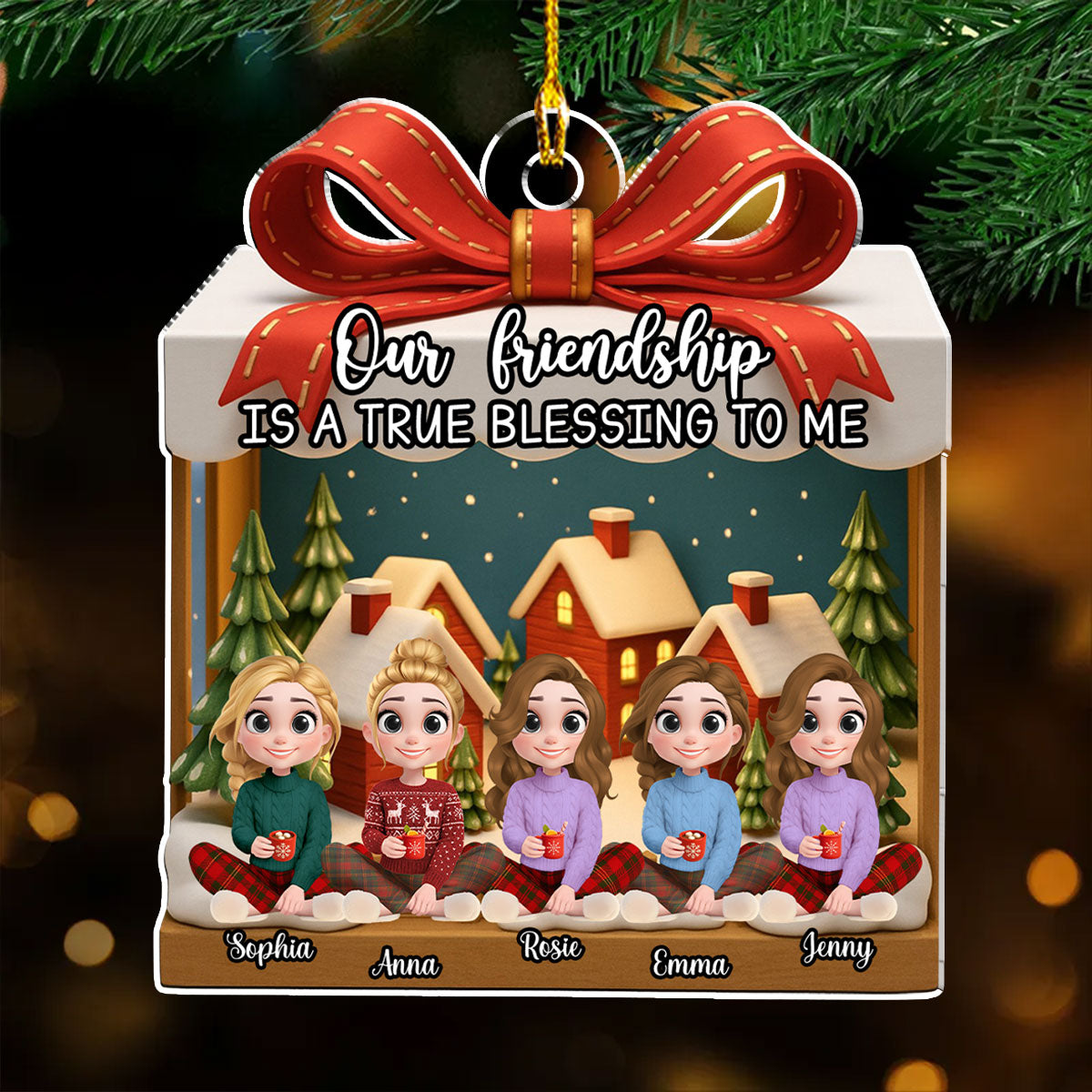 Best Friends Christmas Gift - Personalized Custom Acrylic Ornament