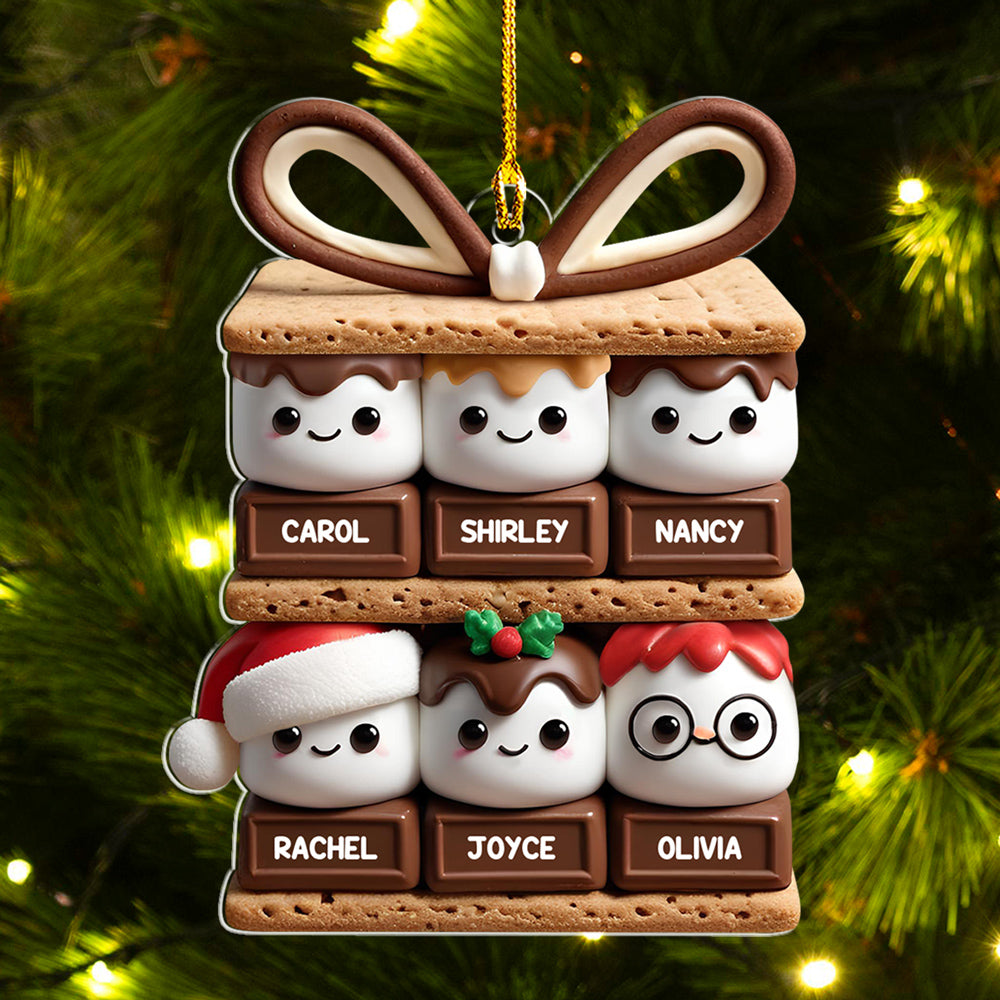 Happy Smores - Personalized Custom Acrylic Ornament - Gifts For Family, Friends, Coworkers