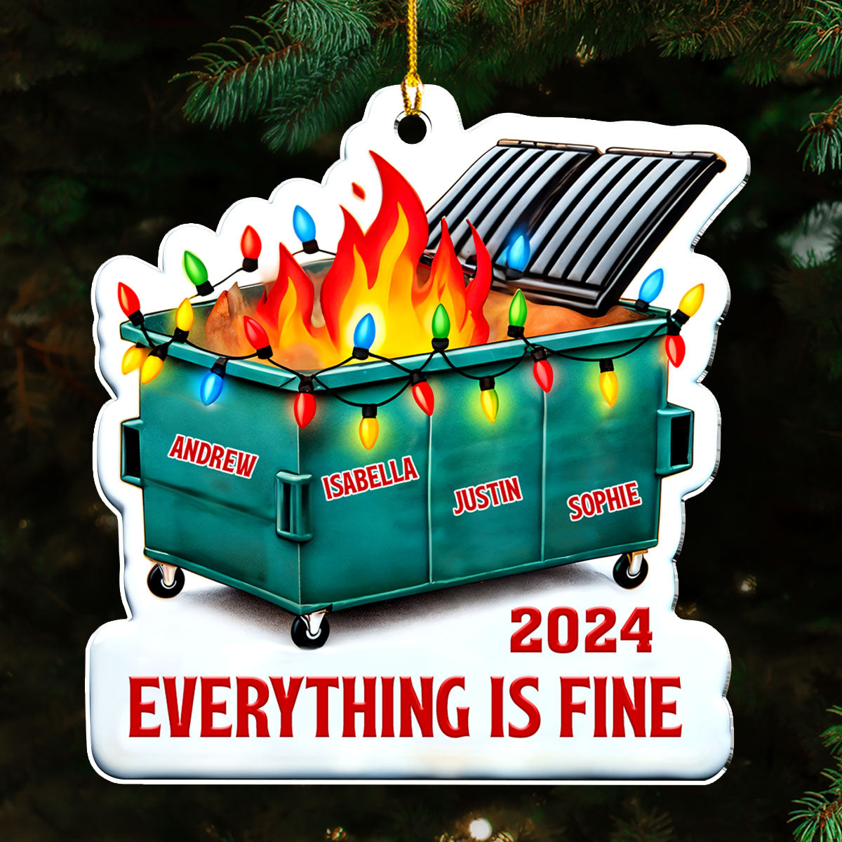 Everything Is Fine Work Besties - Personalized Custom Acrylic Ornament