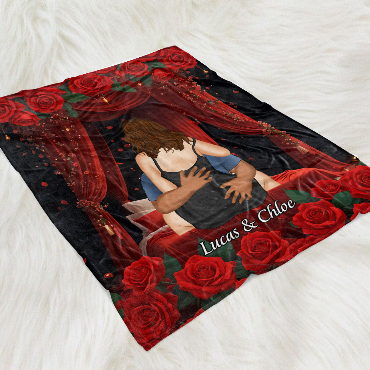 Romantic Blanket Couple - Personalized Custom Fleece Blanket