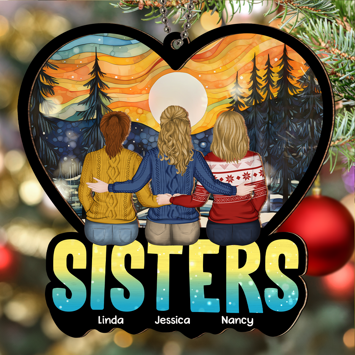 Siblings Together - Personalized Custom Suncatcher Ornament