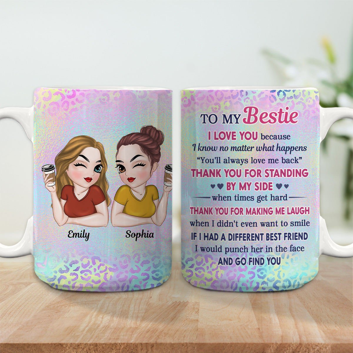 Thank You For Making Me Laugh Bestie - Personalized Custom Coffee Mug