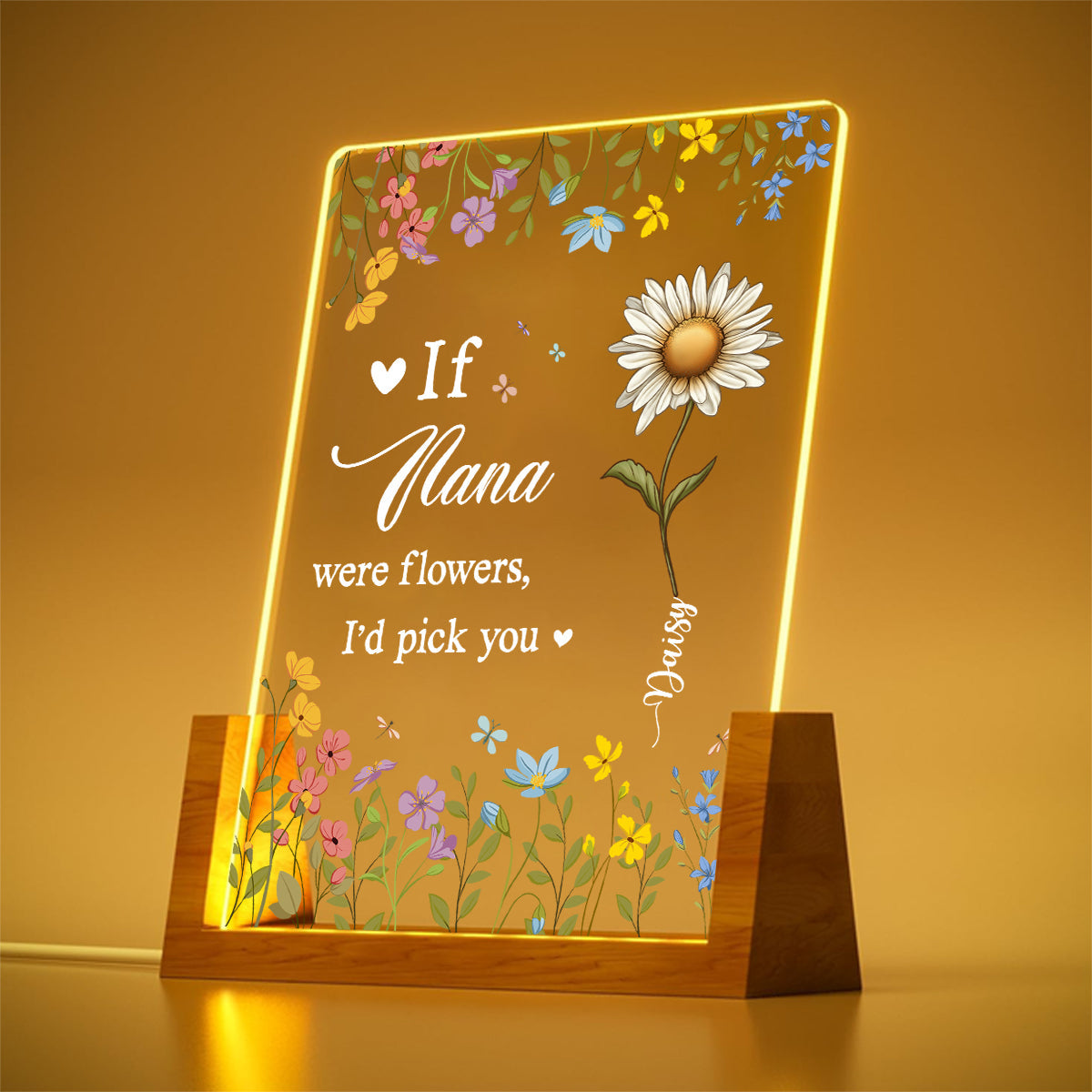 I Would Pick You - Personalized Custom Plaque With Walnut Base