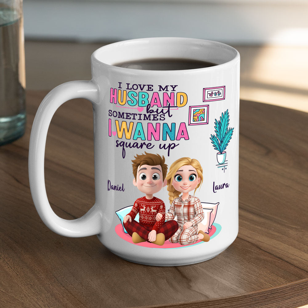 My Husband My Daily Chaos - Personalized Custom Coffee Mug