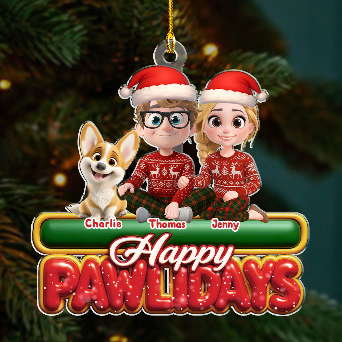 We And Our Dog Pawlidays - Personalized Custom Acrylic Ornament