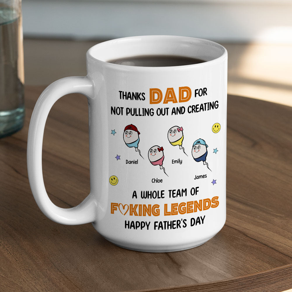 Thanks Dad For Creating A Legend - Personalized Custom Coffee Mug