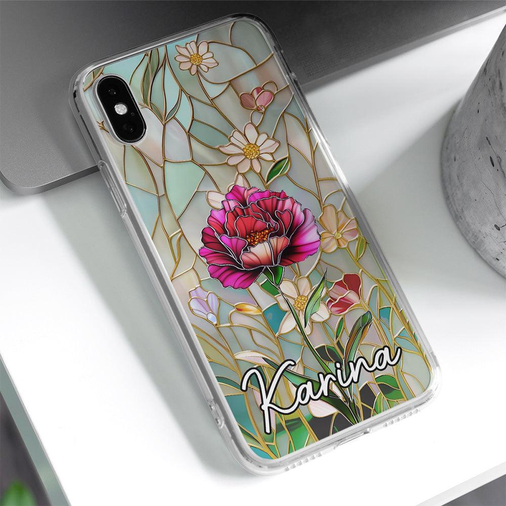 Floral Stained - Personalized Custom Phone Case