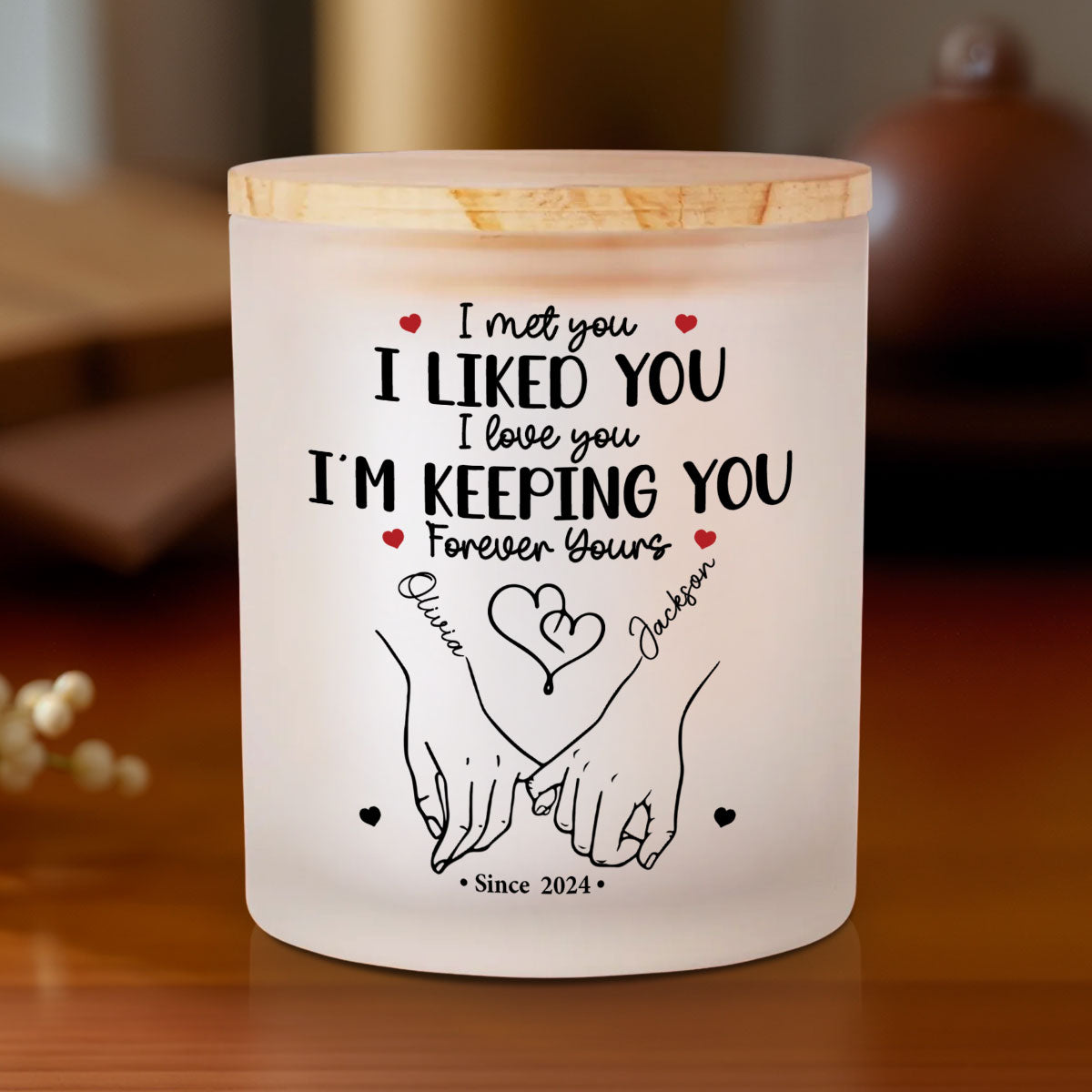 You Are My Happy Place - Personalized Custom Glass Jar With LED Candle
