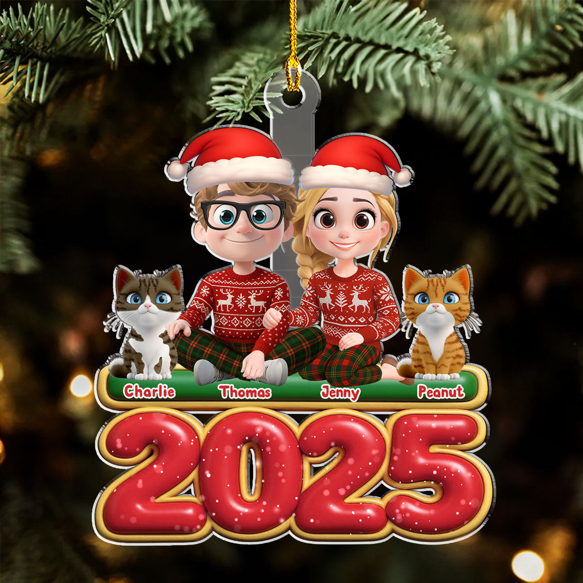 We And Our Cat - Personalized Custom Acrylic Ornament