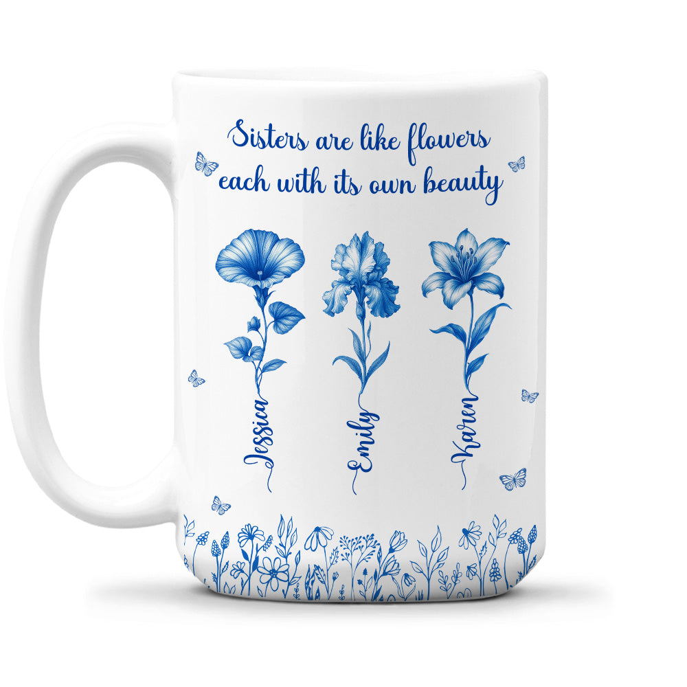 Each Sister Shines With Beauty - Personalized Custom Coffee Mug