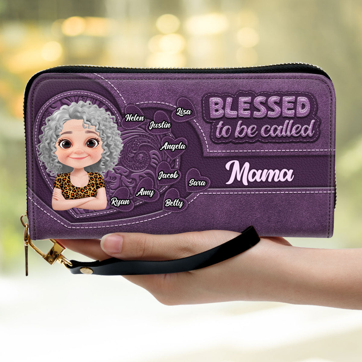 Blessed Mimi -  Personalized Custom Leather Wallet