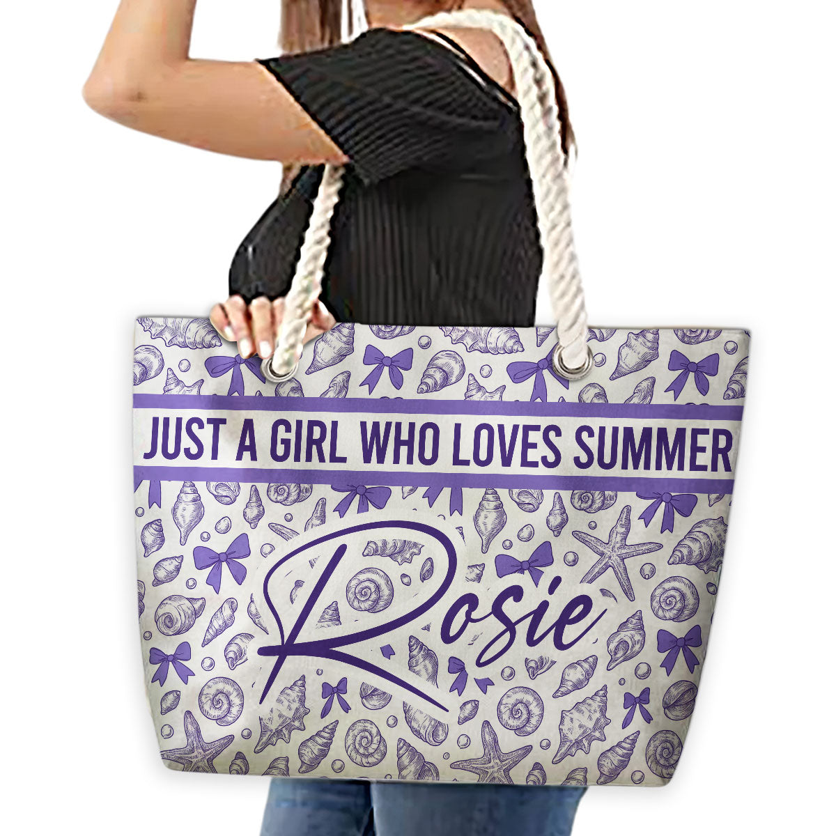 Just A Girl Who Loves Summer - Personalized Beach Bag