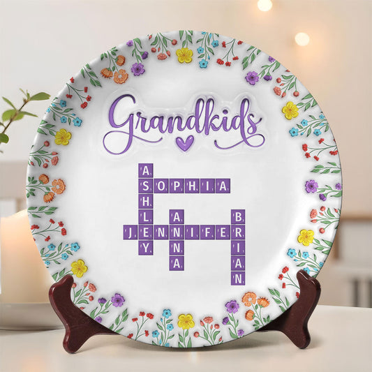 Love My Grandkids Crossword - Personalized Custom Plate