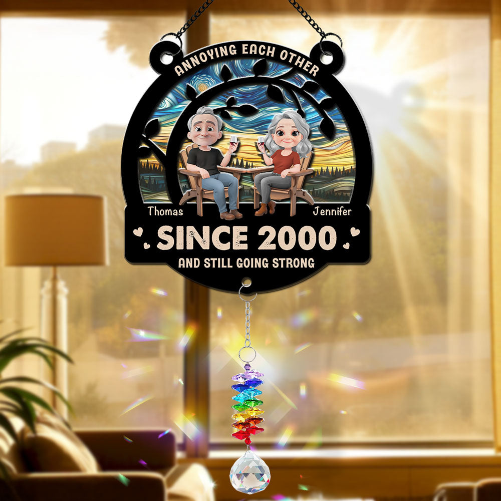 Annoying Each Other For Years - Personalized Custom Suncatcher With Crystal Rainbow Charm