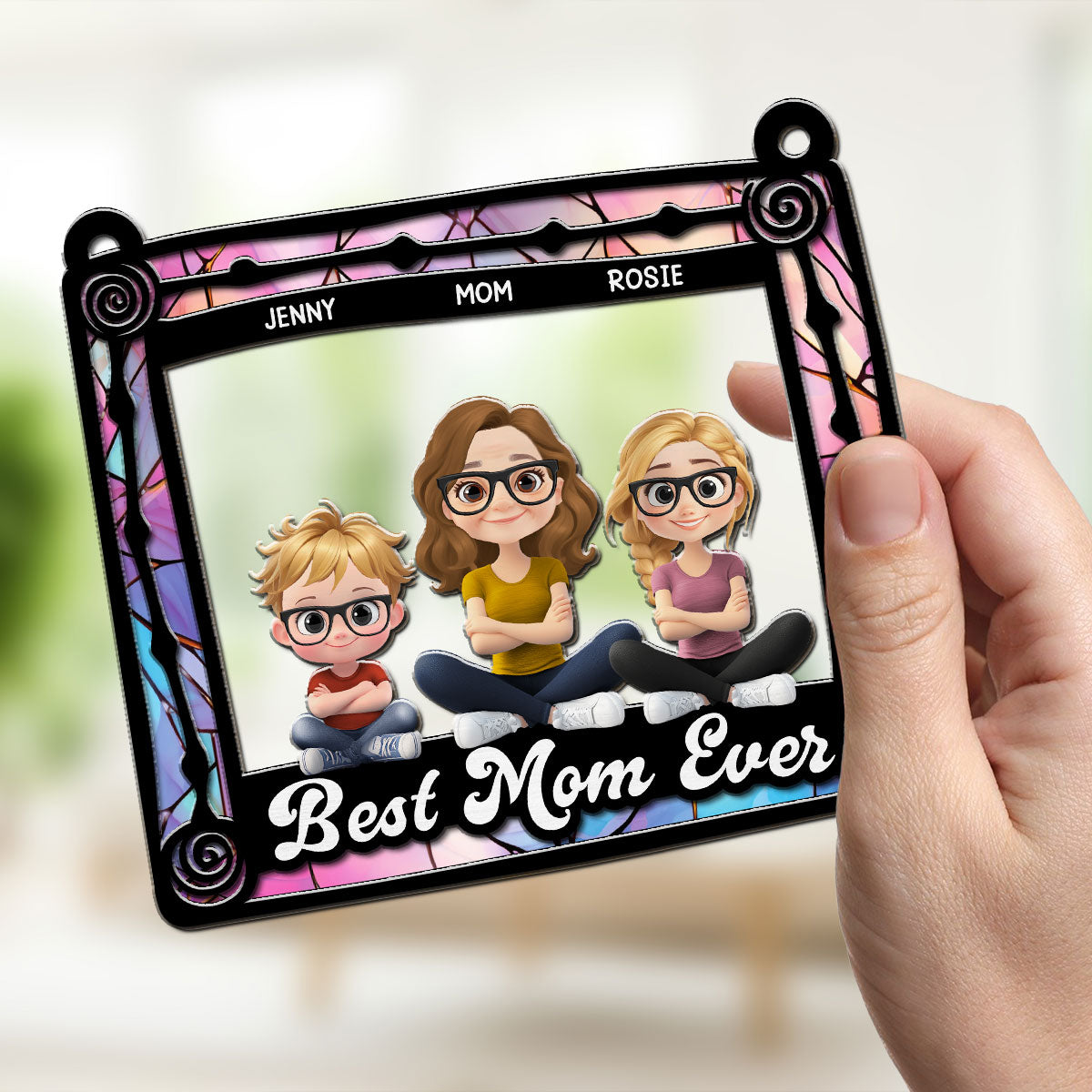 Best Gift For Best Mom - Personalized Custom Suncatcher