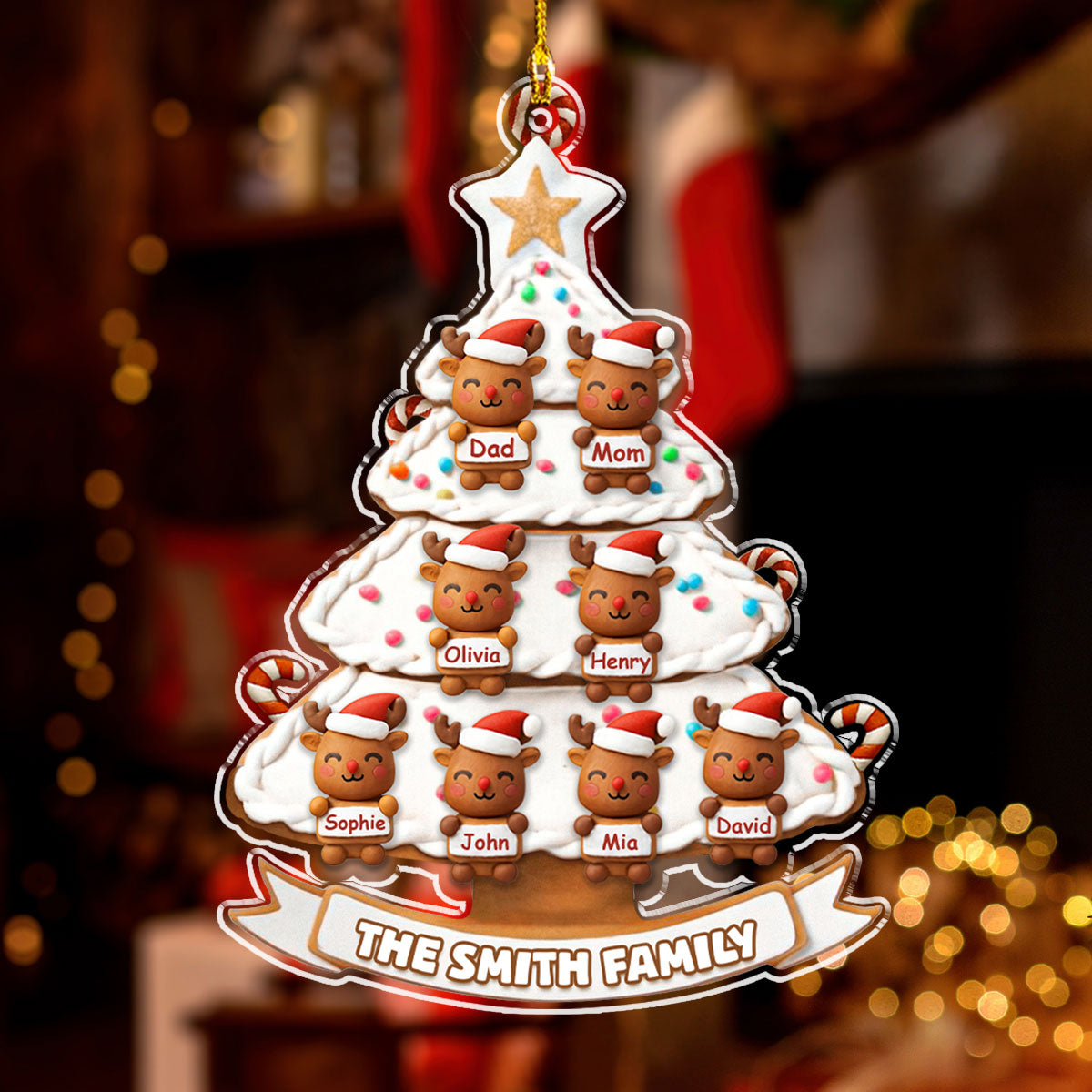 Sweet Family Christmas Tree - Personalized Custom Acrylic Ornament