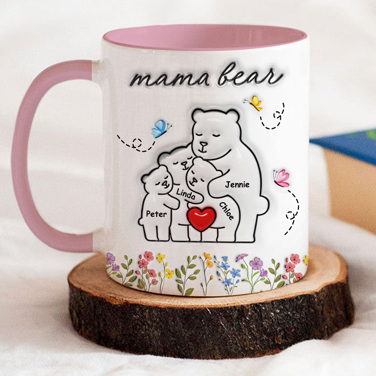 Mama Bear New Style - Personalized Custom 3D Inflated Effect Accent Mug