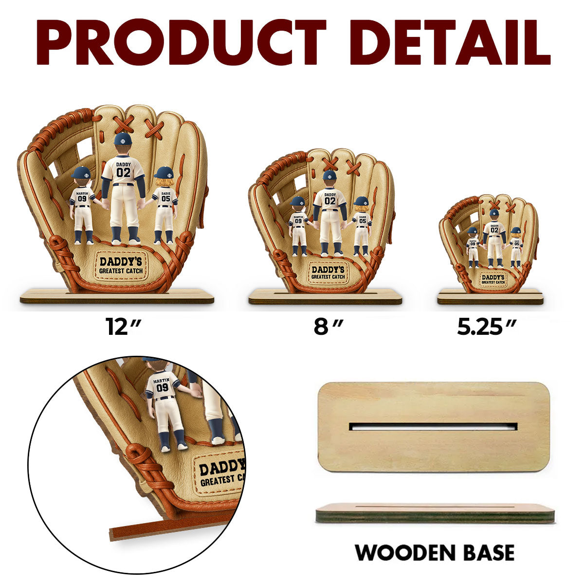 Greatest Catch - Personalized Custom 2-Layer Wood Plaque With Flat Base