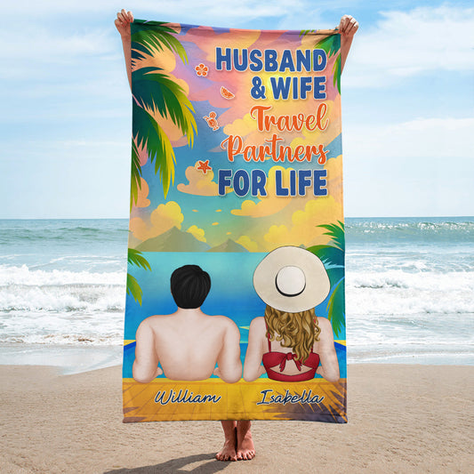 Love You To The Beach - Personalized Custom Beach Towel