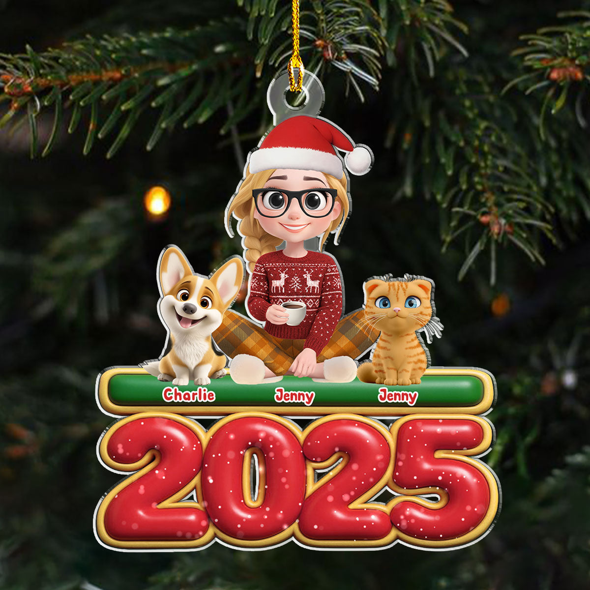 Me And My Fur Babies - Personalized Custom Acrylic Ornament