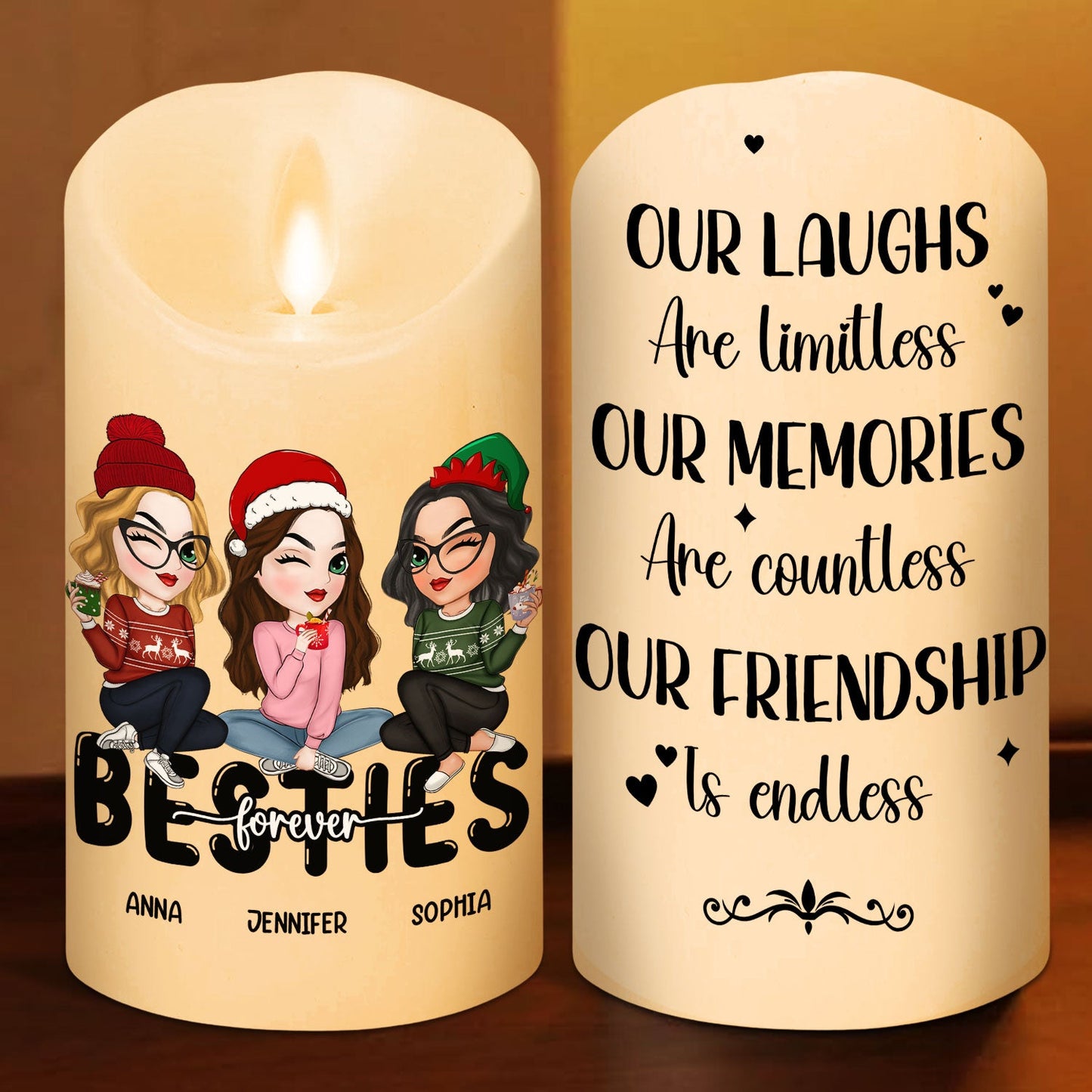 Friendship Is Endless - Personalized Custom LED Candle
