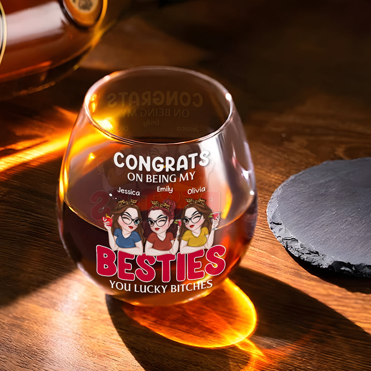 Lucky To Have A Friend Like You - Personalized Custom Wine Glass