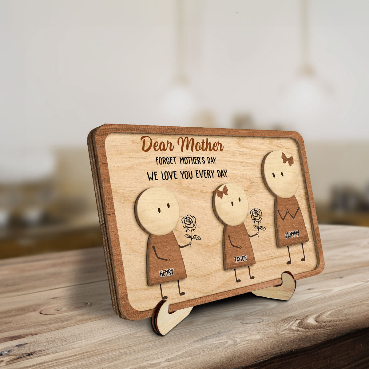 We Love You Everyday - Personalized Custom Wooden Plaque