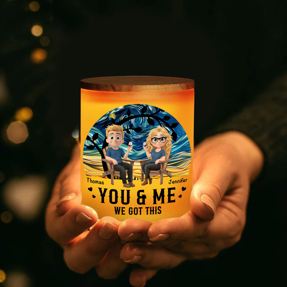 We Got This - Personalized Custom Glass Jar With LED Candle