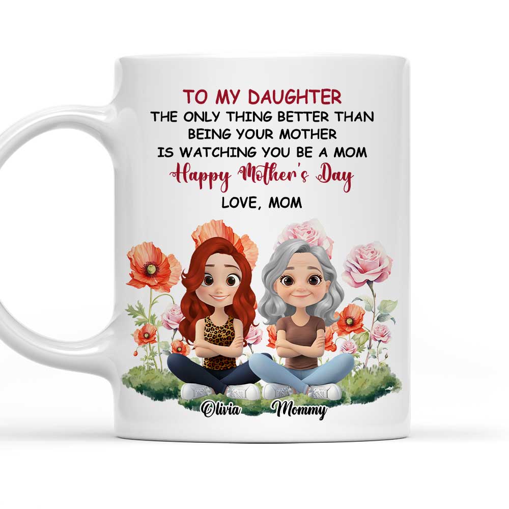 To My Daughter Flower Birth Month - Personalized Custom Coffee Mug
