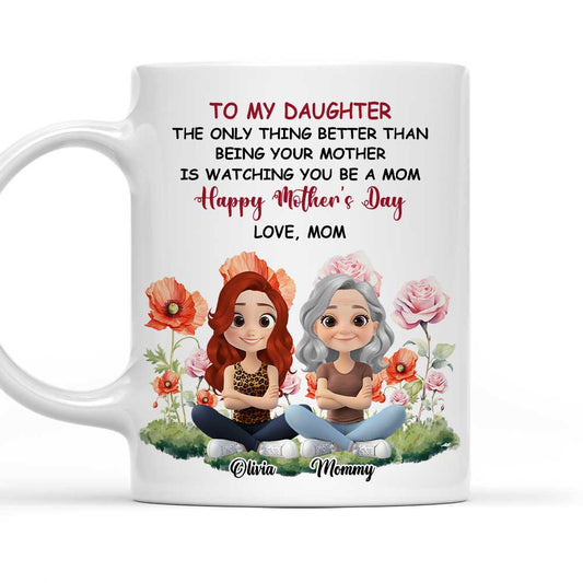 To My Daughter Flower Birth Month - Personalized Custom Coffee Mug