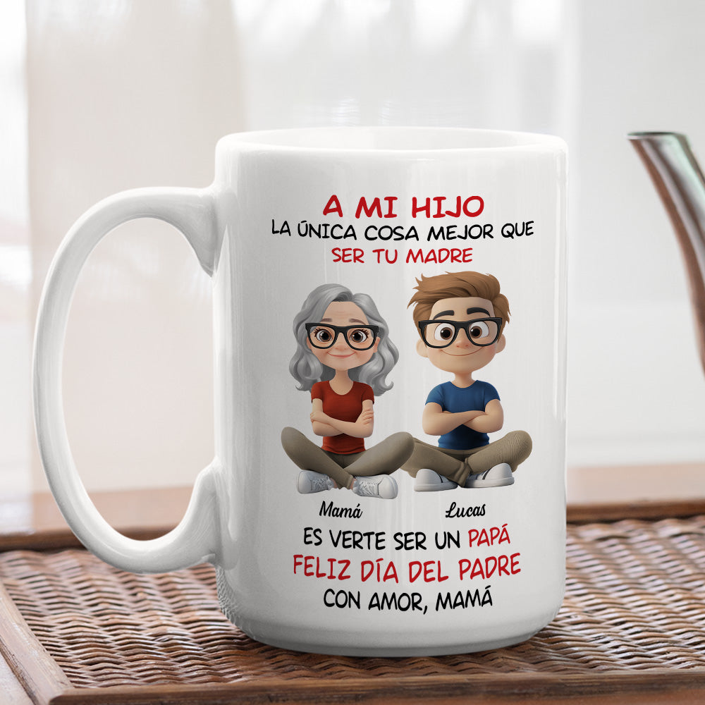A Mi Hijo Cartoonizado - Taza Personalizada de Café