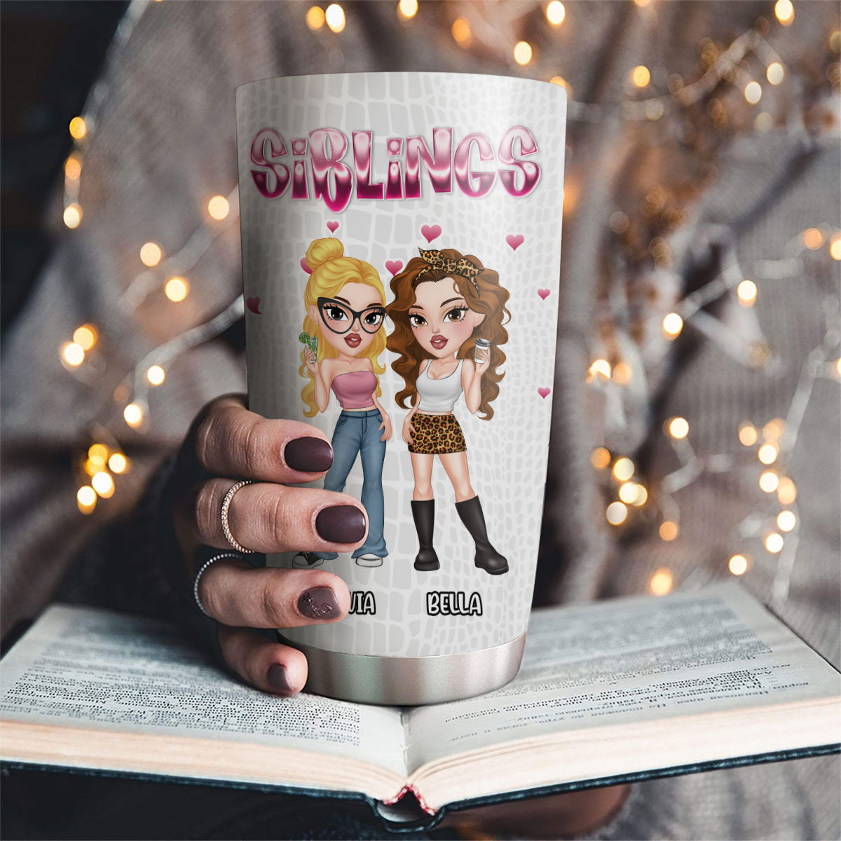 Besties Forever Crocodile Leather - Personalized Custom Tumbler