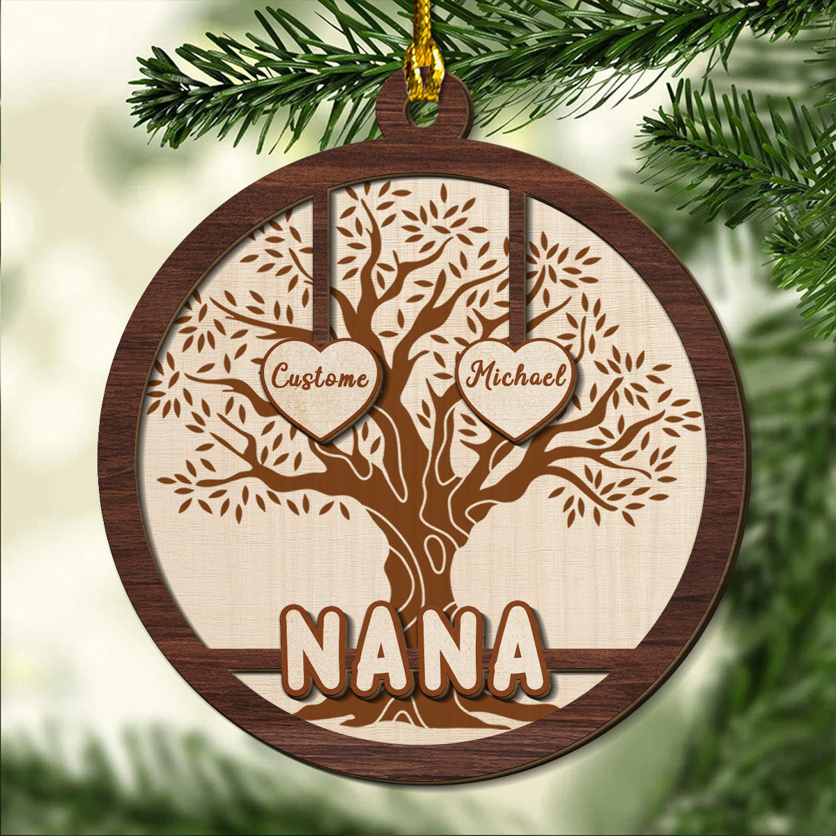 Blessed To Be Called Grandma - Personalized Custom 2-layered Wood Ornament