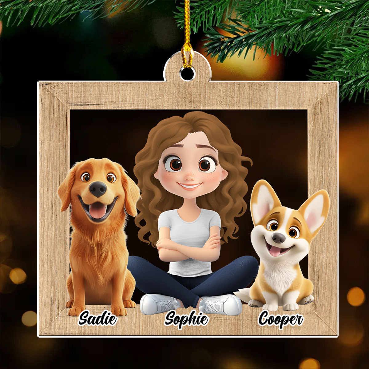 Cute Dog Mum - Personalized Custom Acrylic Ornament 