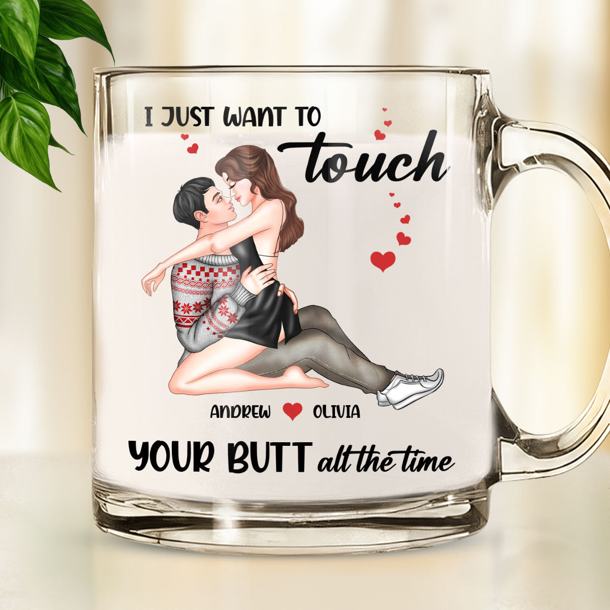 Cheeky Love - Personalized Custom Glass Mug