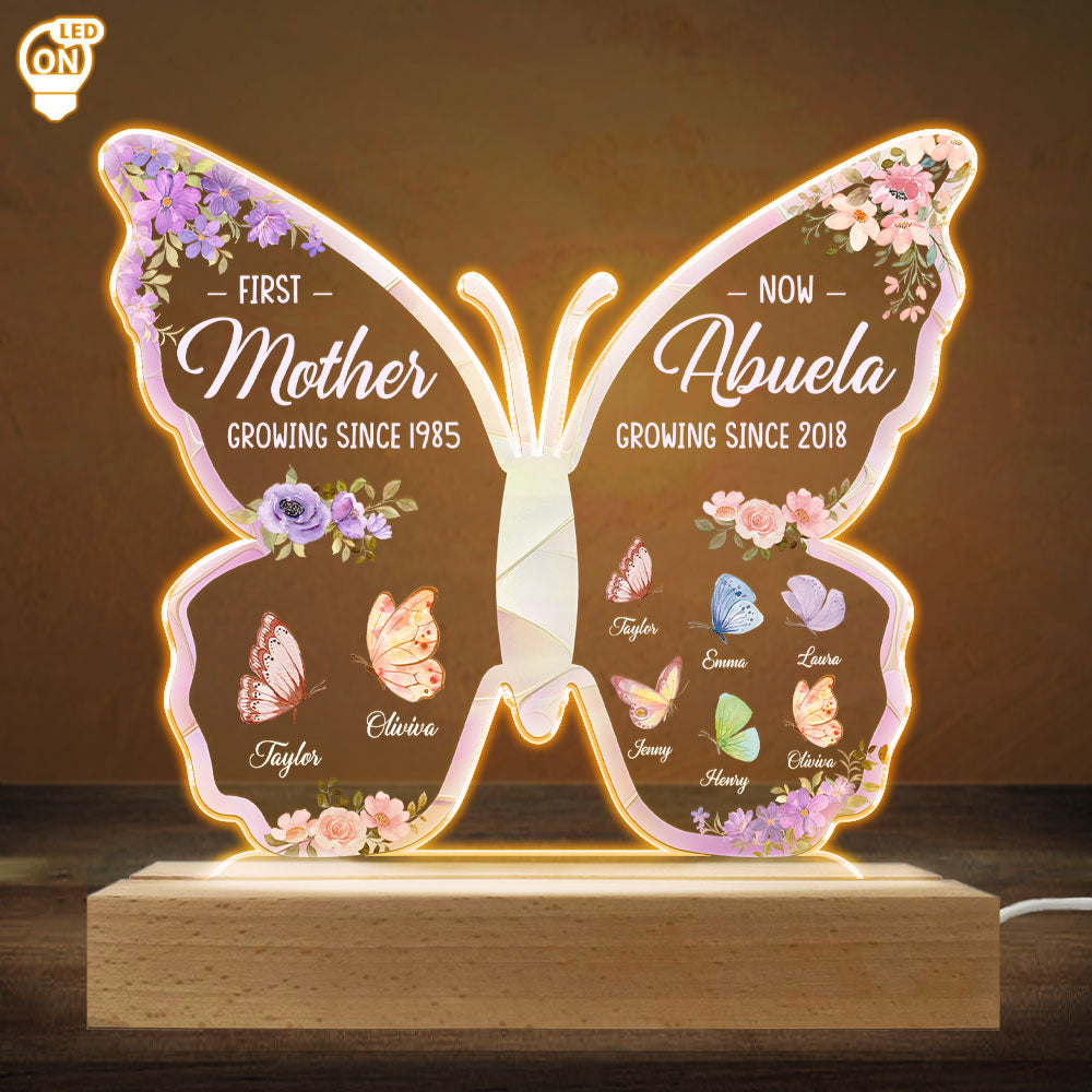 First Mom Now Great Grandma - Personalized Custom LED Light