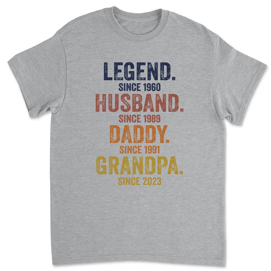 Legend Husband Dad Papa - Personalized Custom Shirt Light Version